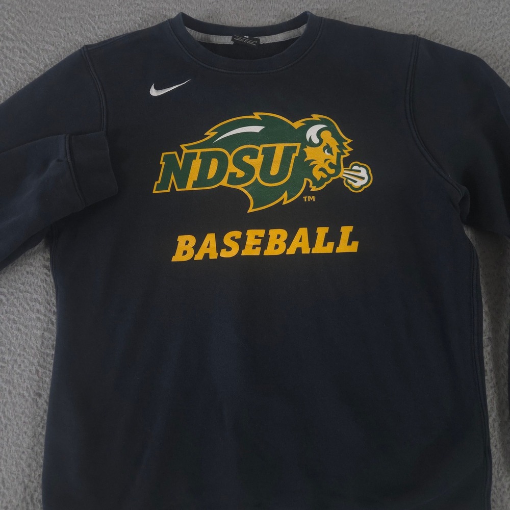 Nike Sweatshirt Mens S Club Fleece NDSU Bison Baseball Crewneck Pullover NCAA